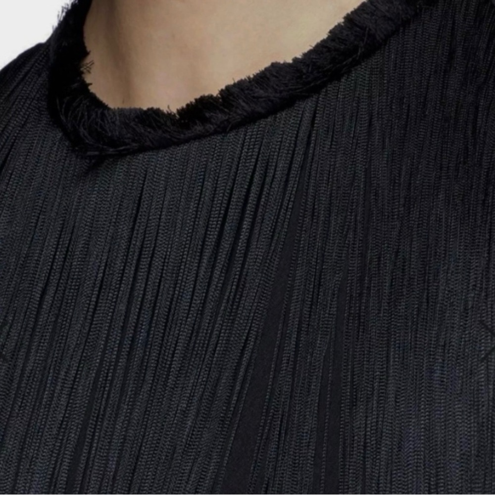 STELLA MCCARTNEY BLACK SLEEVELESS FRINGE DRESS - Picture 3 of 9